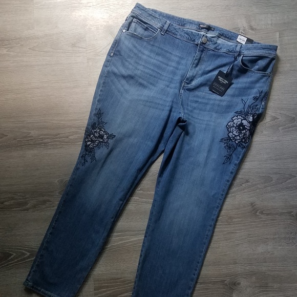 vera wang embroidered jeans